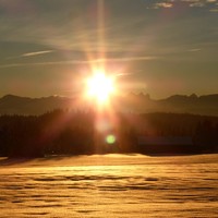 Wintersonnenaufgang in Rechtis